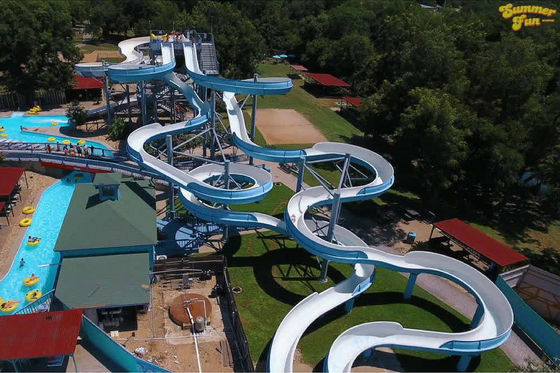 ราคาดี OEM Outdoor Aqua Theme Adventure Park Water Slide Big 12mm Fiberglass Thickness ออนไลน์