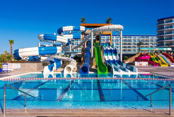 ราคาดี Kids Outdoor Water Park Slide Playground Playing Area Accessories Swimming Slide 8m Width ออนไลน์