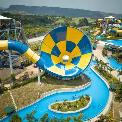 ราคาดี Outdoor Fiberglass Water Park Slide with 6-8mm Thickness and 10 Years Service Life in Customized Size ออนไลน์