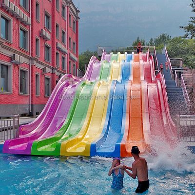 ราคาดี Commercial Fiberglass Rainbow Racing Slide with 10m Height 43m Length and 8-10mm Thickness for Water Parks ออนไลน์