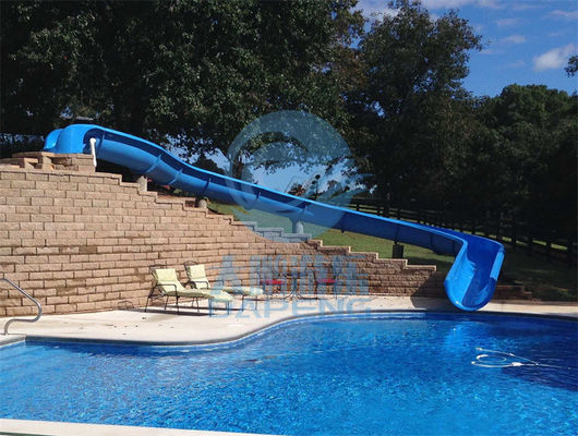 เด็ก สายใยแก้ว Hill Curve Water Slide ปรับแต่งตามความสูง 1.2m - 2m ความกว้าง 0.8m