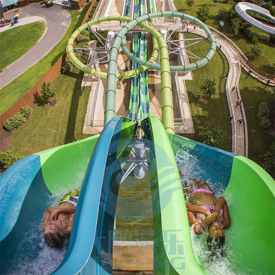 Twist Aqualoop สไลด์น้ํา Double Fiberglass สล็อตสระว่ายน้ํา