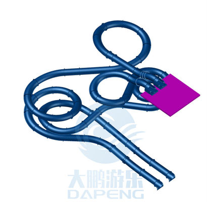 10M สระว่ายน้ําน้ําสไลด์ Double ปิดไฟเบอร์กล๊าส