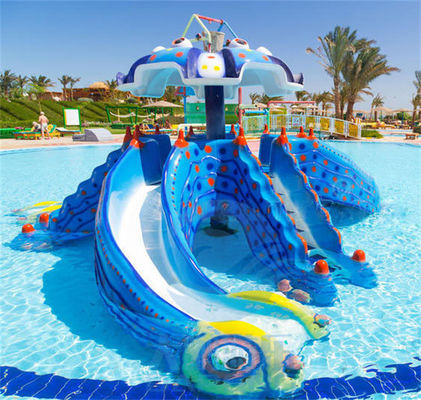 Octopus Mini Pool Slide Outdoor Indoor เด็กเล่นสระว่ายน้ํา สายใยแก้วพร้อมหลังคา