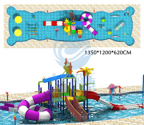 โรงแรมเด็ก สระว่ายน้ํา Anti Static With Water Slide ROHS TUV SGS รับรอง