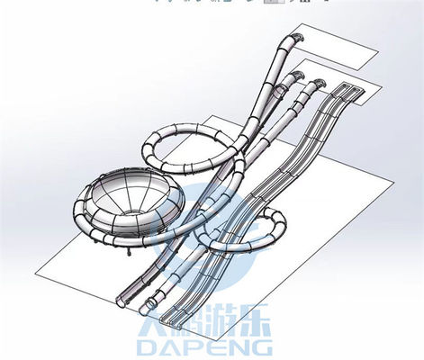 Water Park Aqualoop Water Slide Fiberglass Swimming Pool Adults Water Slide