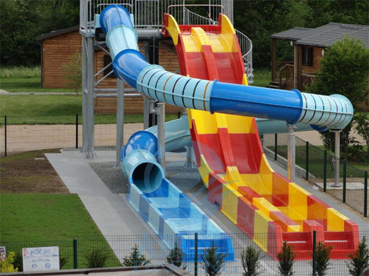 ราคาดี Spiral Enclosed Water Slide Rainbow Racing Pool Slide With Led Light Effect ออนไลน์