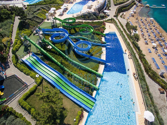 ราคาดี Resort Beach FRP Hill Water Slide Cluster Customized Big Water Slide For Adults ออนไลน์