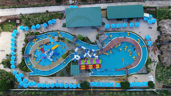 ราคาดี OEM 4000 ตารางเมตร Lazy River Water Park ปรับแต่งพร้อมสไลด์สระว่ายน้ํา ออนไลน์