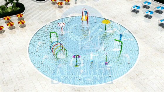 ราคาดี Malaysia Resort Water Slide Aqua Park 400㎡ Water Splash Zone For Children ออนไลน์