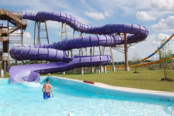 สวนสนุกที่กําหนดเอง นั่งไฟเบอร์กลาส เพื่อความสนุกสนาน Tube Slide Aqua Play Above Ground Water Park