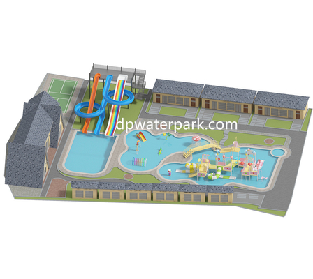 ราคาดี Hotel Aqua Park Design Fiberglass Water Play Equipment  Customized Resort Water Park Slides With Kids Play House ออนไลน์