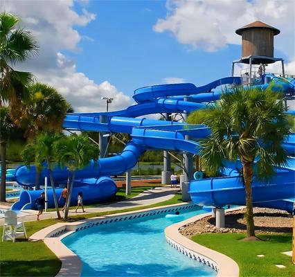 ราคาดี Commercial Fiberglass Water Park Slide with 6-8mm Thickness and Over 10 Years Service Life Ending with Pool ออนไลน์