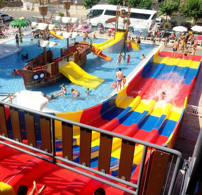 ราคาดี Commercial Fiberglass Water Park Slide with 7m Height 45m Length and 6-10mm Thickness for Outdoor Aqua Parks ออนไลน์