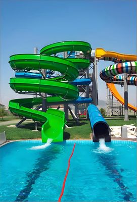ราคาดี Adult Spiral Combination Water Slide With Perfectly Designed Slide Color Customizable Suitable For Home Outdoor ออนไลน์