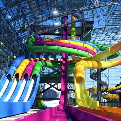 ราคาดี Commercial Fiberglass Water Park Slide with 7.3m Height and Pool End for Kids and Adults ออนไลน์