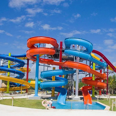 ราคาดี Customized Colorful or Customized Fiberglass Slide for Residential and Resort Hotel Water Parks ออนไลน์