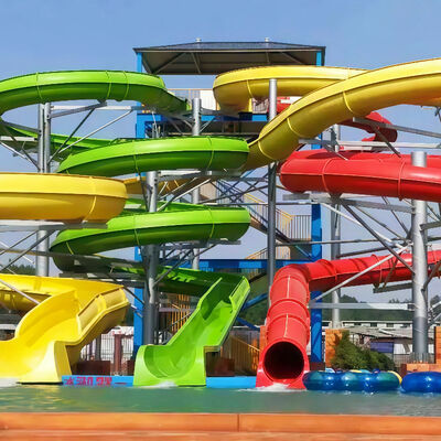 ราคาดี Customized Aqua Park Inground Pool Slide Fiberglass Swimming Pool Water Slide Amusement Park Equipment Adult Children Games Over 10+ Years Service Life ออนไลน์