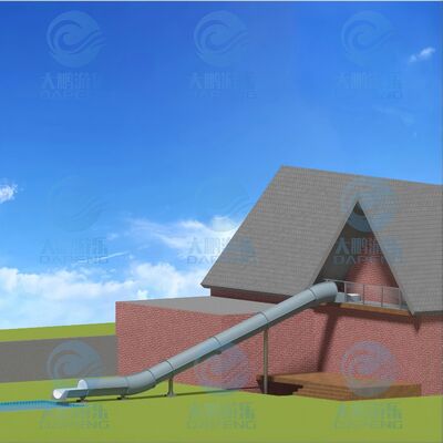 4.14 เมตร สไลเดอร์น้ำไฟเบอร์กลาสแบบปิด ทนทาน สวนสนุกสำหรับสระว่ายน้ำในที่พักอาศัย ปรับแต่งได้