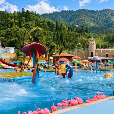 ราคาดี สัตว์ Theme อินเตอร์เอกทีฟ Splash Pad With Kids Slides Jellyfish Toddler Pool สายแก้วสําหรับสวนสาธารณะและสวนหลังบ้าน ออนไลน์