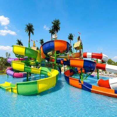 Professional Large Scale Fiberglass Water Park Slide Project For Commercial Resort And Hotel