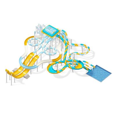 Commercial 12m Height Water Slide Fiberglass Rainbow Color Water Park Equipment Adult Game