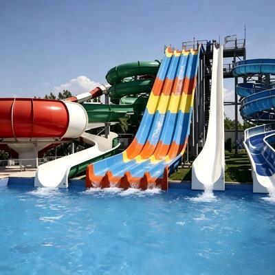 Commercial Fiberglass Multi-Lane Racing Water Slide for Water Parks Swimming Pools And Resorts