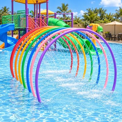 ราคาดี สีสัน Rainbow สเปรย์น้ํา Arch กับขนาดที่กําหนดเองสําหรับเด็ก Splash Pads กับท่อ 63 มม. online