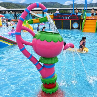 Cartoon Animal Water Spray Feature With Interactive Jets For Splash Pads Fiberglass Custom